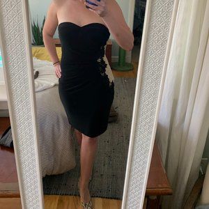 Black B. Darlin strapless cocktail dress